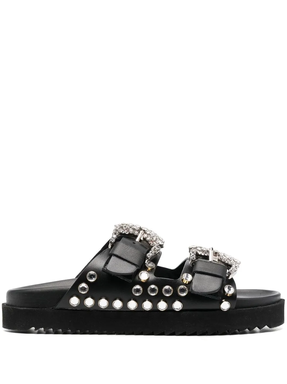 

Philipp Plein crystal-embellished flat slides - Black