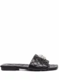 Philipp Plein crystal-skull flat sandals - Black
