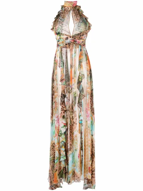 Philipp Plein baroque-print maxi dress