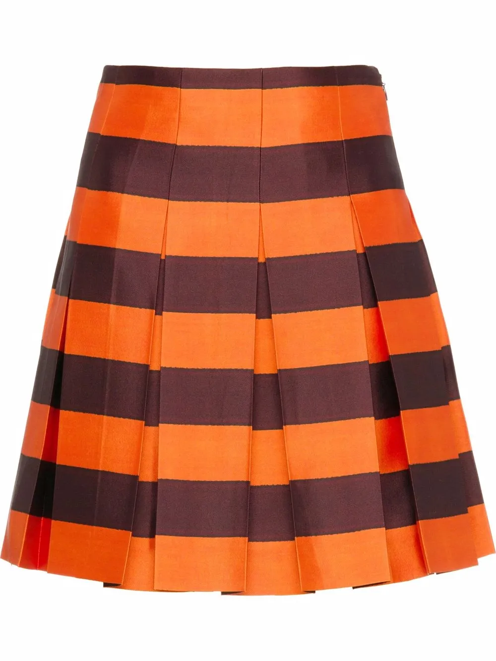 

Prada falda plisada con motivo de rayas - Naranja