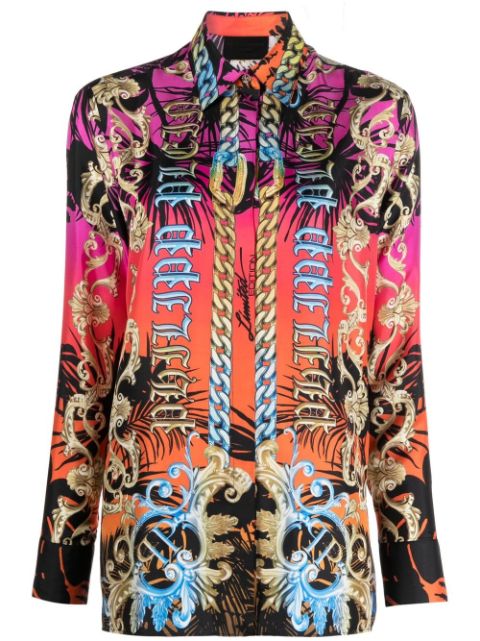 Philipp Plein chain-link print detail shirt Women