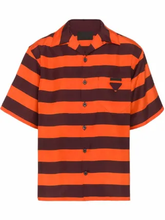 Prada striped hotsell polo shirt red