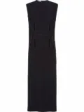 Prada lace-up mid-length dress - Black