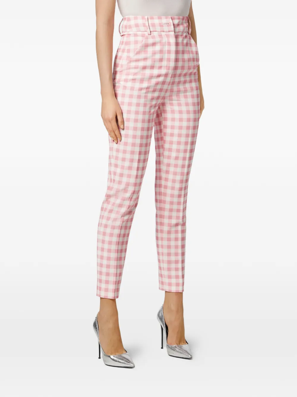 Philipp Plein Vichy Office trousers - Pink