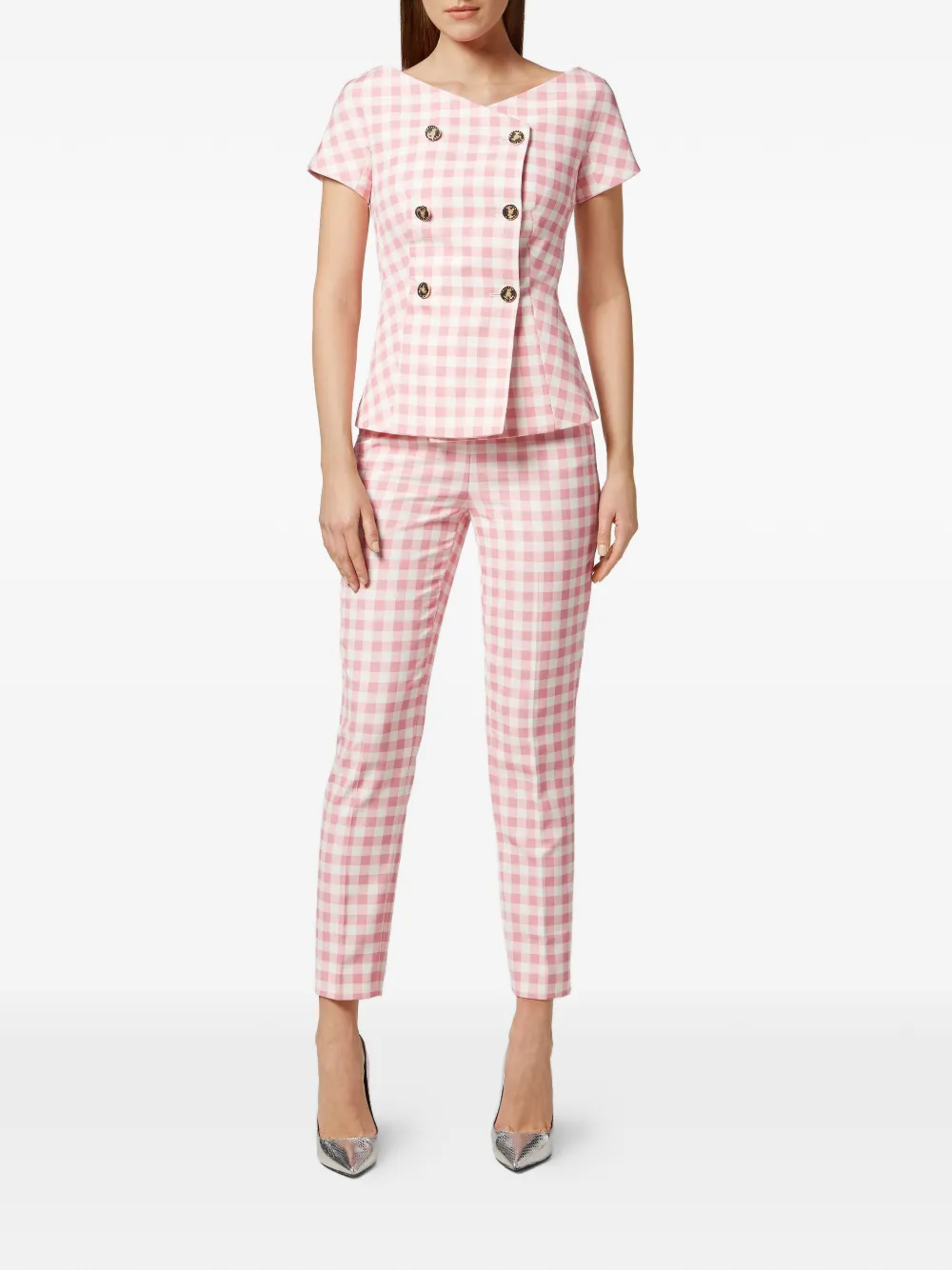  Philipp Plein Vichy Office Hose   Rosa 