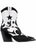Philipp Plein strass mid-heel cowboy boots - Black