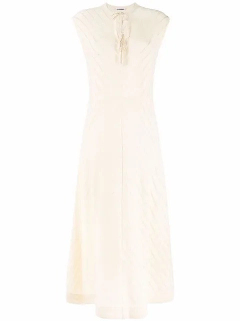 Jil Sander striped V-neck maxi dress