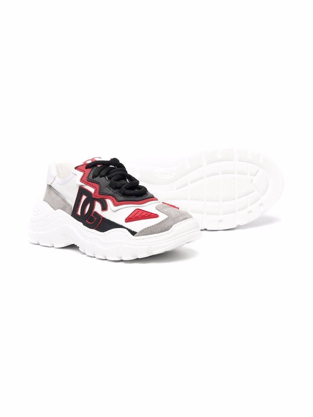 Image 2 of Dolce & Gabbana Kids logo panelled sneakers