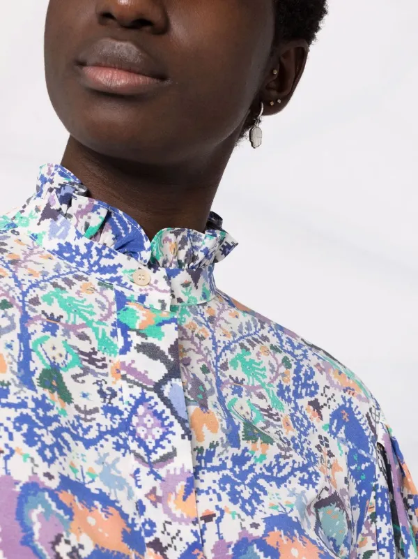 イザベルマラン　アブストラクトプリント　ブラウス Isabel Marant アブストラクトプリント ラッフル ブラウス 通販 - FARFETCH
