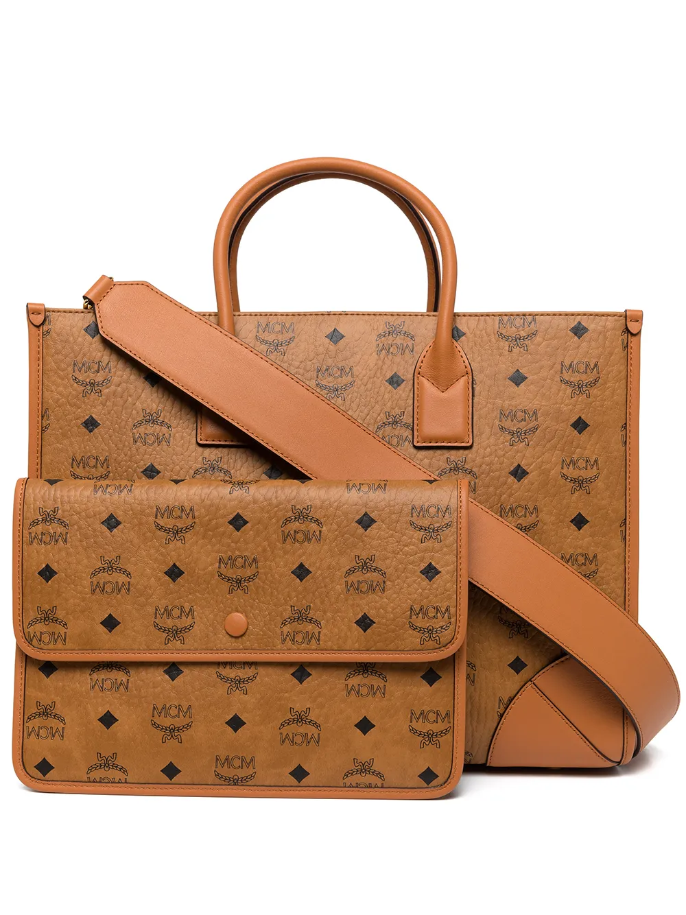 

MCM tote con monograma estampado - Marrón