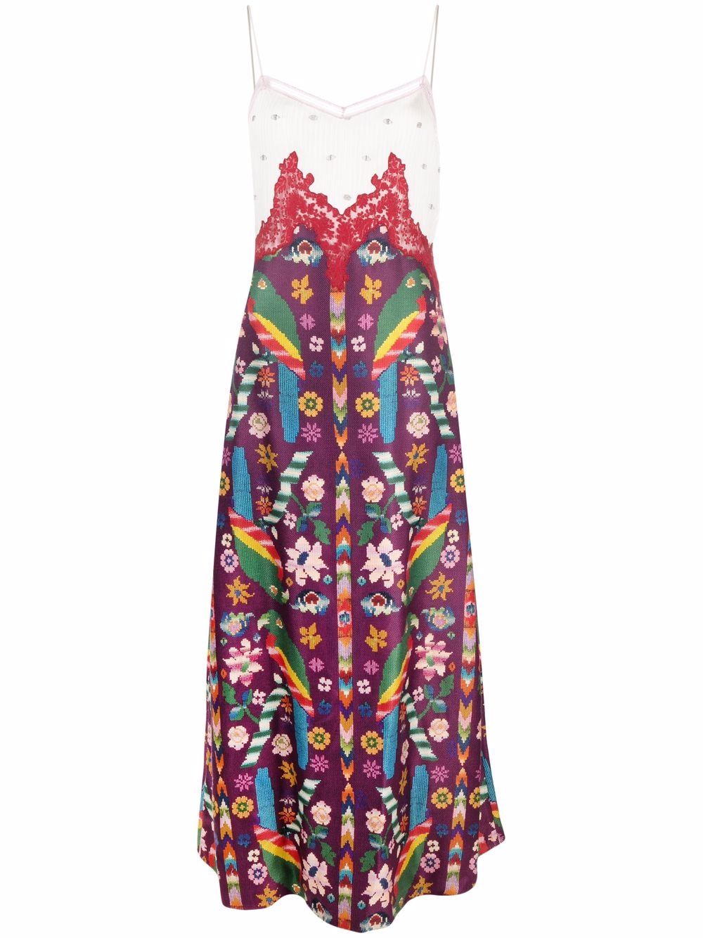 

Gabriela Hearst slip dress con estampado Paradiso - Blanco