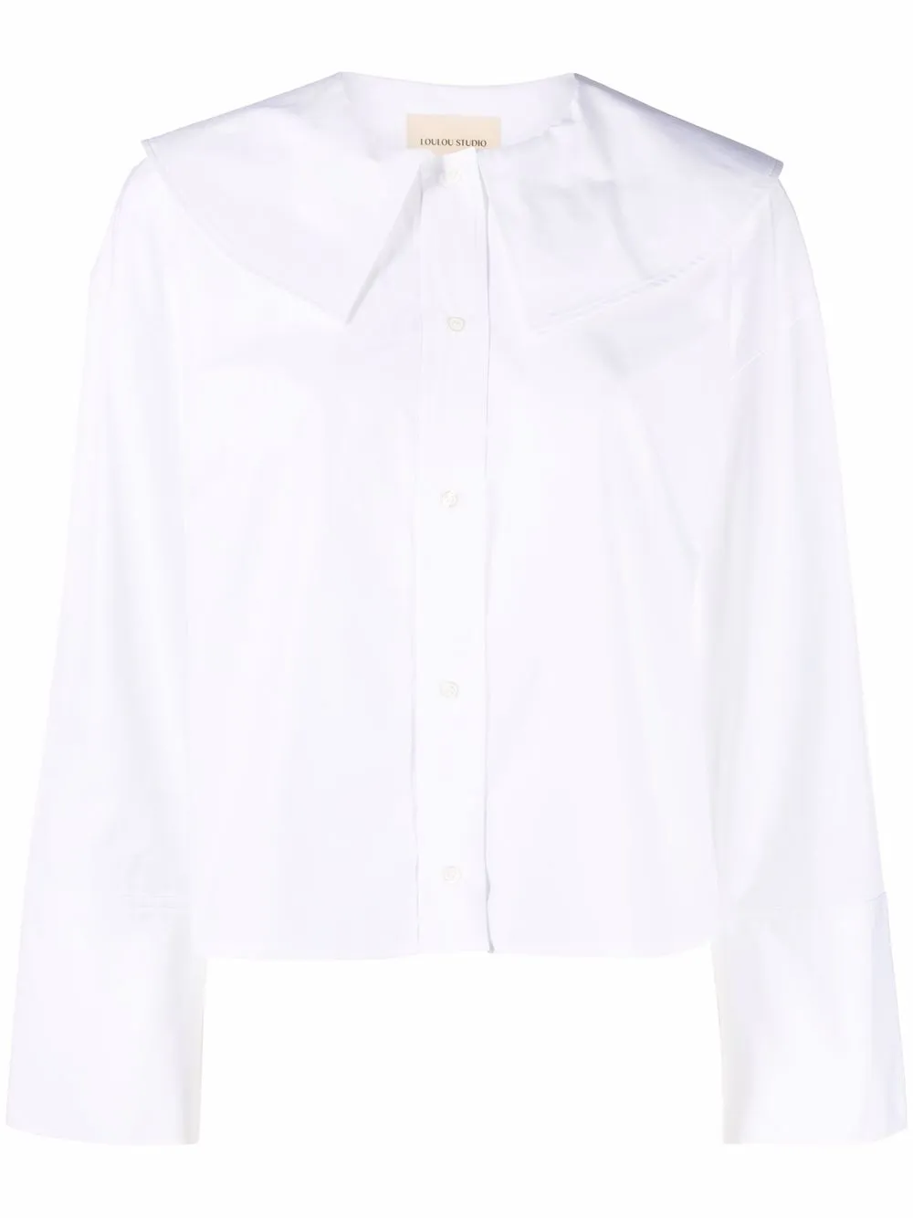Loulou Studio camisa metalizada con pechera - Blanco