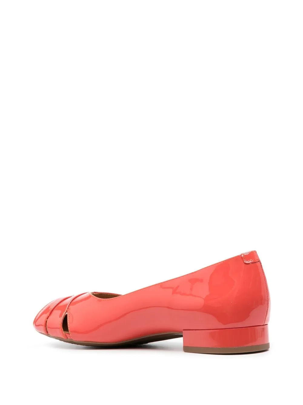 Geox Pheby Leather Ballerinas In Orange