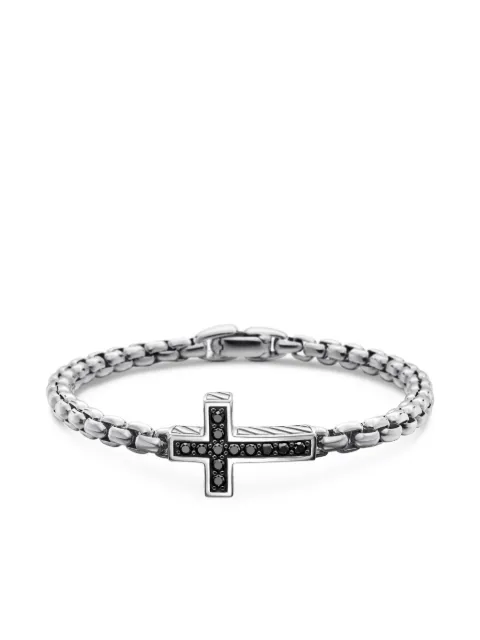 David Yurman sterling silver Pavé Cross diamond bracelet (5mm)