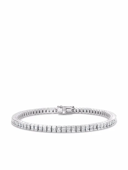 Bracelet en or blanc 18ct pavé de diamants taille princesse - Pragnell - Modalova
