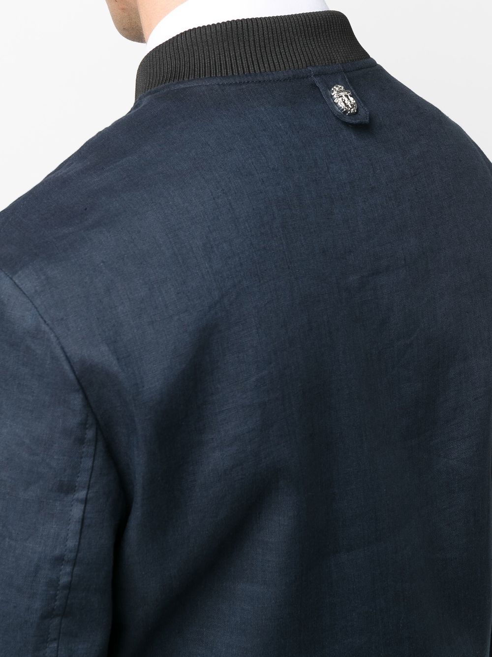 Shop Billionaire Crest-motif Zip-up Bomber Jacket In Blue