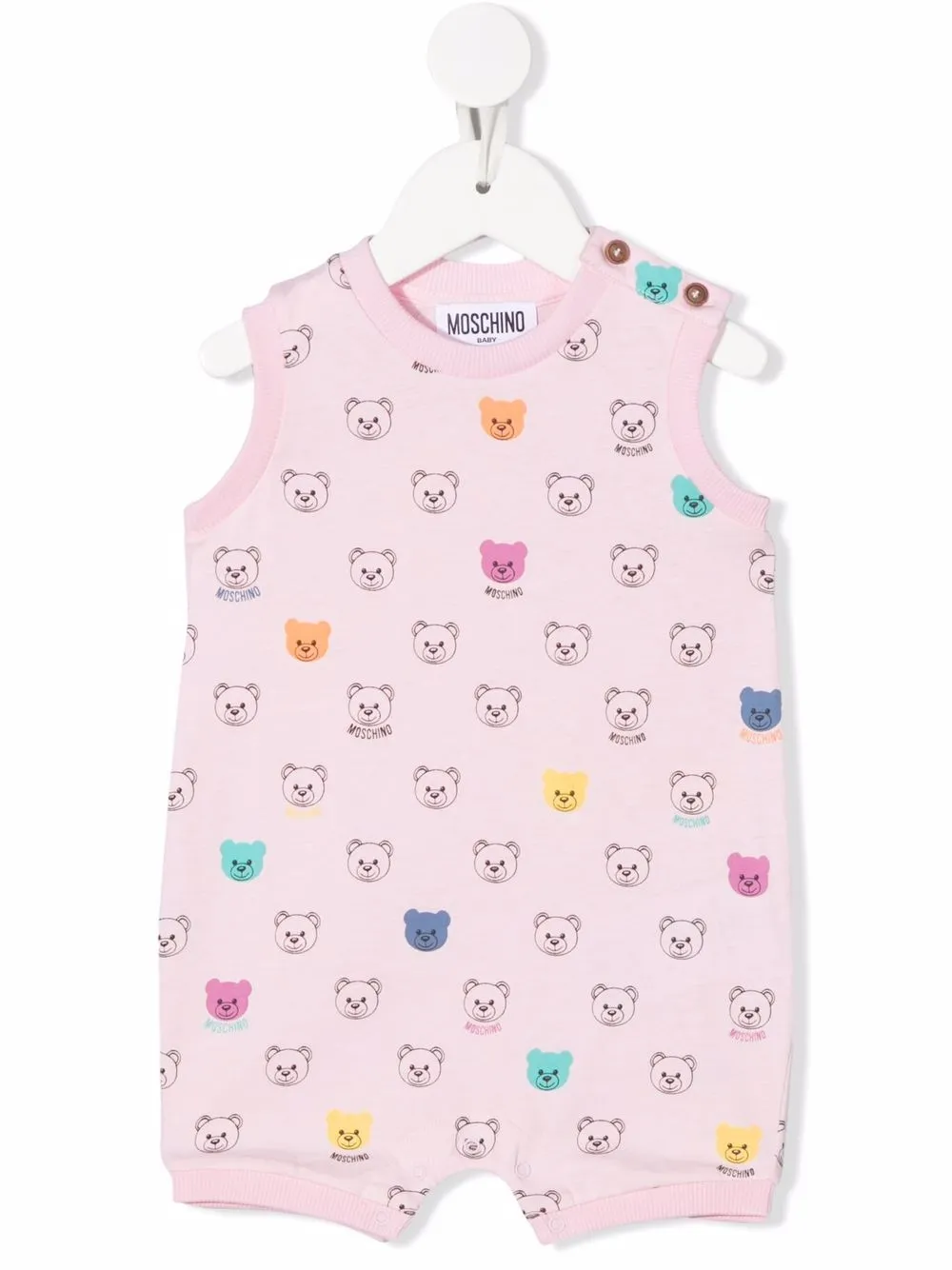 

Moschino Kids romper con motivo Teddy Bear - Rosado