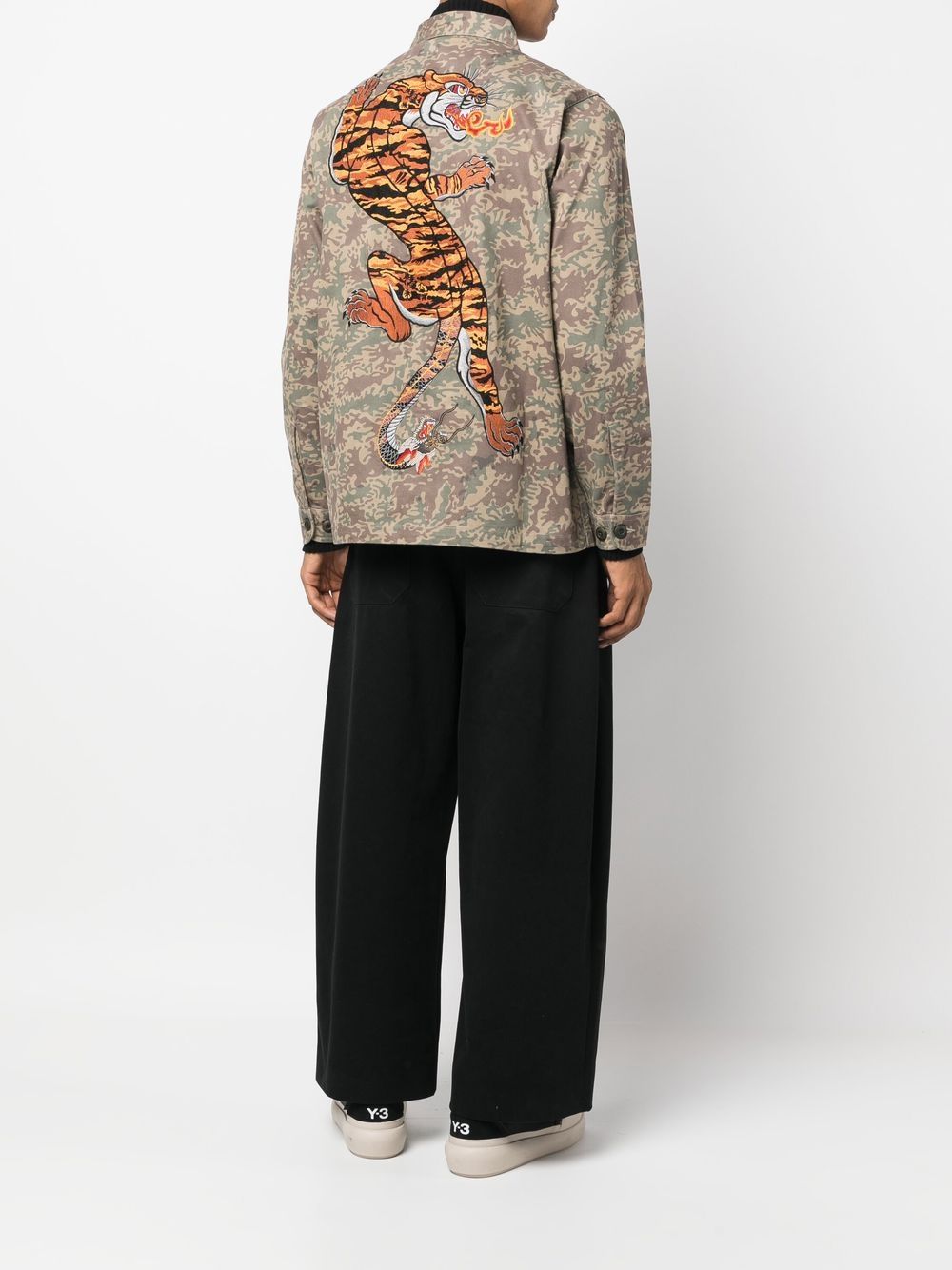 Shop Maharishi Embroidered-tiger Camouflage Shirt In Neutrals