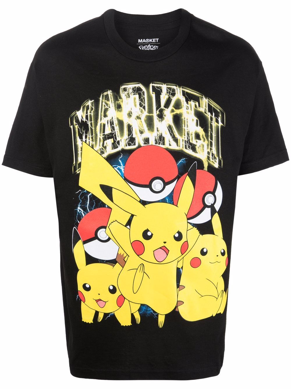 Market Mens Black X Pokémon Pikachu-print Cotton-jersey T-shirt M ...