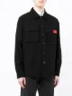 HUGO logo-patch cotton-blend shirt