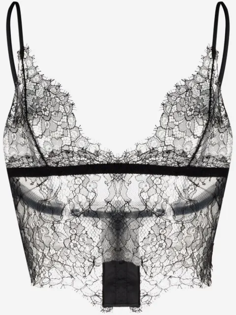 Dolce & Gabbana lace-panel spaghetti-strap bralette