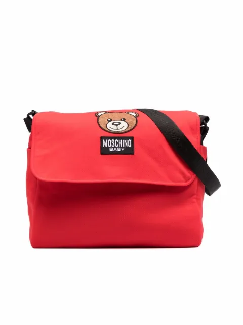 Moschino Kids شنطة حفاضات بتطريز تيدي