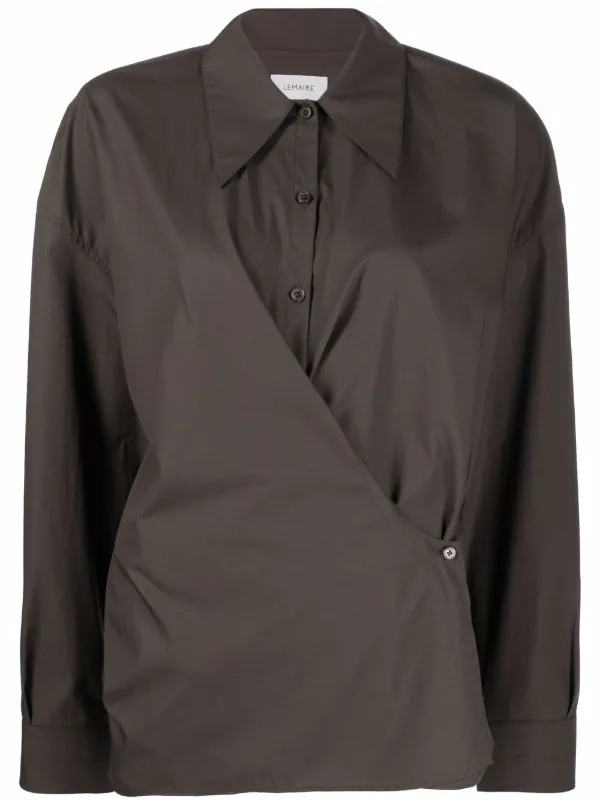 Shop Lemaire wrap long-sleeved shirt 