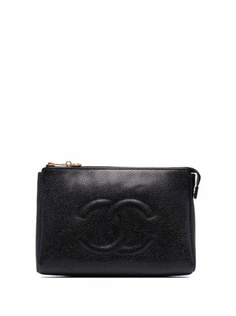 HOT SALE CHANEL 1996 CC logo-embossed clutch bag Women