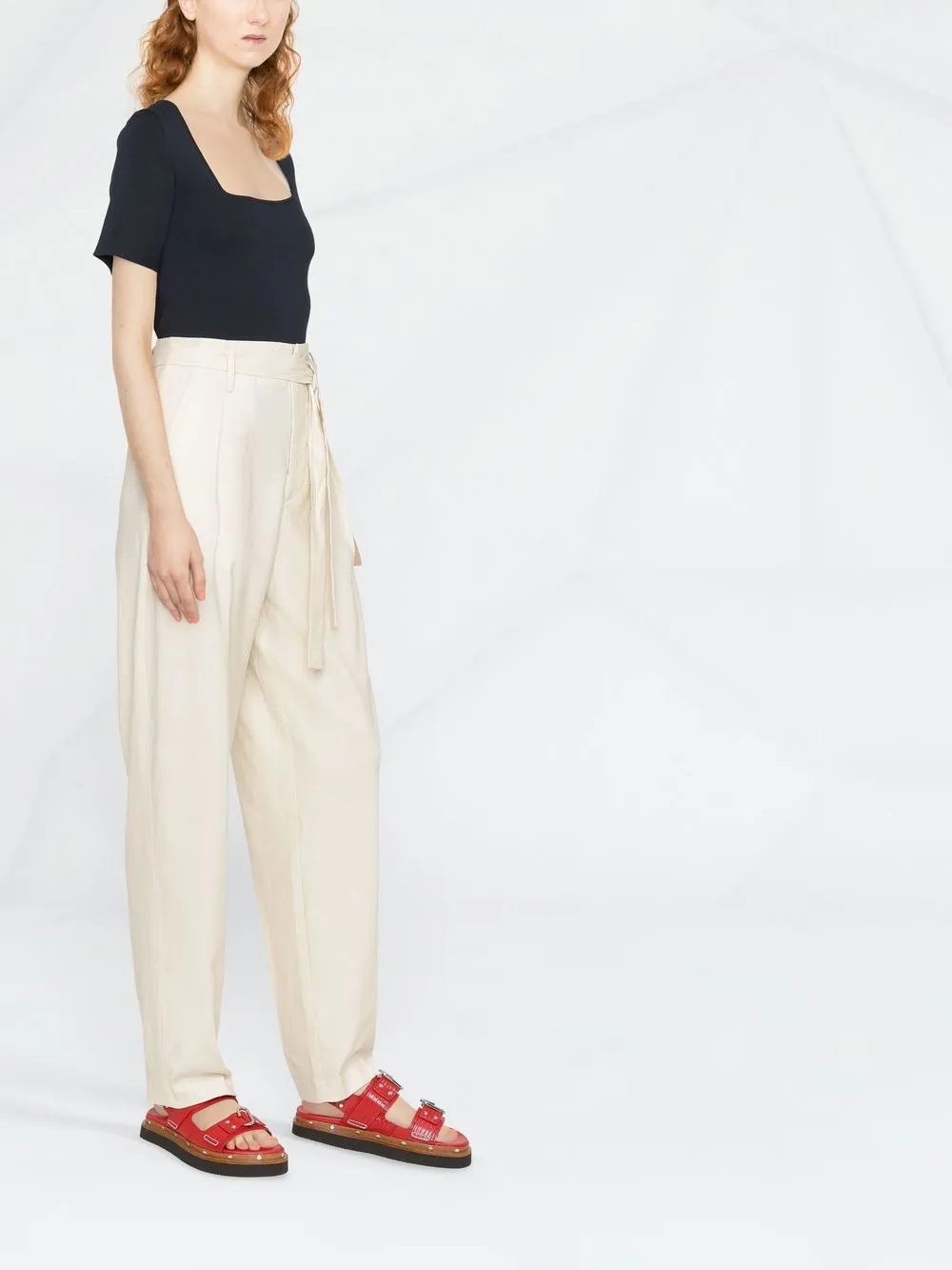 Rag & Bone Roxie Tapered Trousers In Neutrals