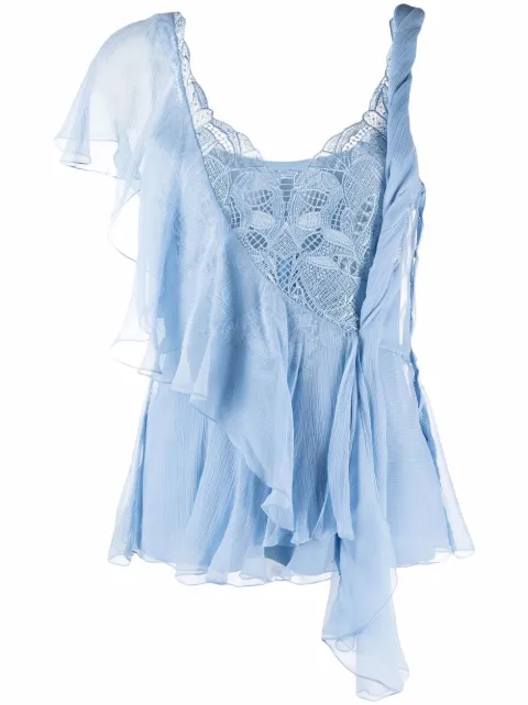 Alberta Ferretti top con detalle fruncido