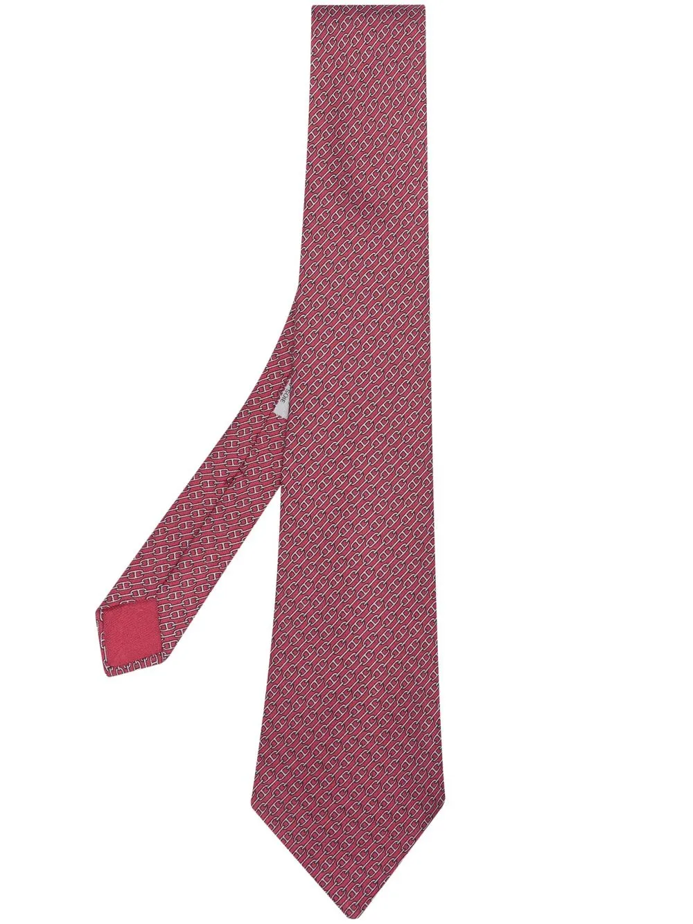 Pre-owned Hermes 2000s  Chaîne D'ancre-print Silk Tie In Red