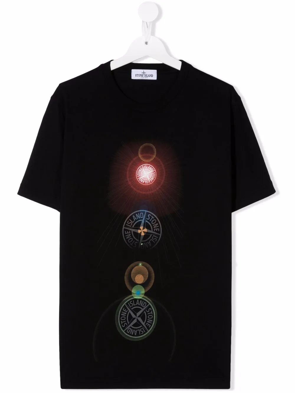 Stone Island Junior playera con logo estampado - Negro