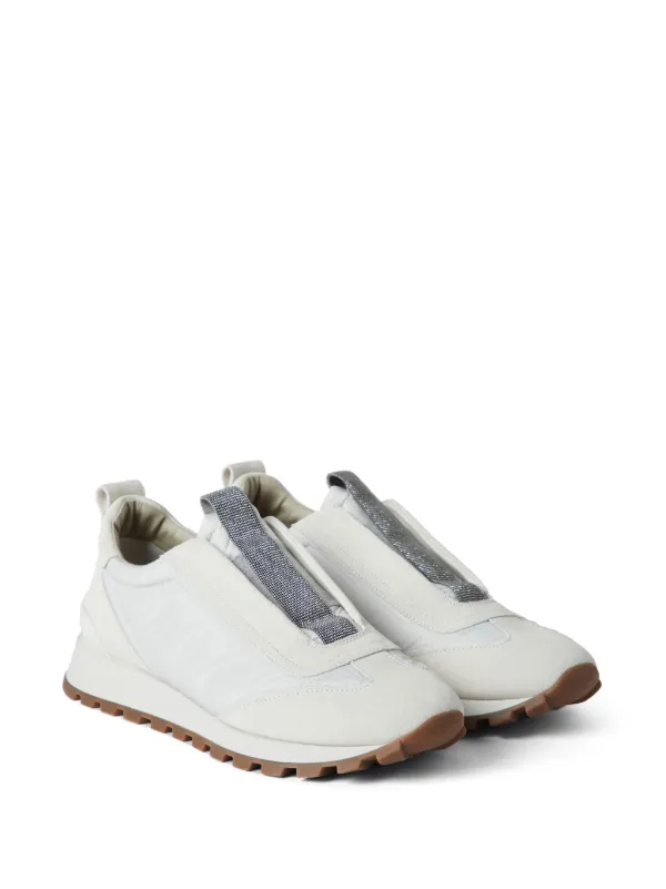 Brunello Cucinelli bead-embellished Low Top Sneakers | White