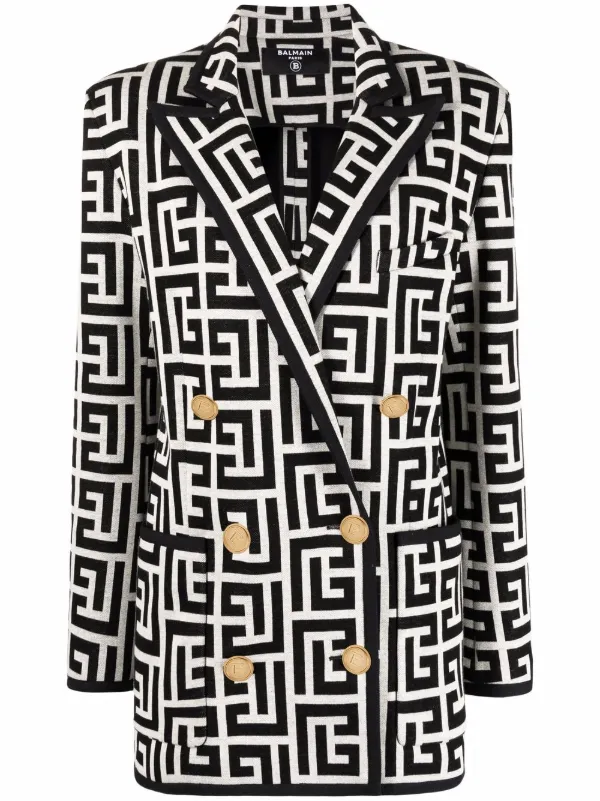 balmain monogram blazer