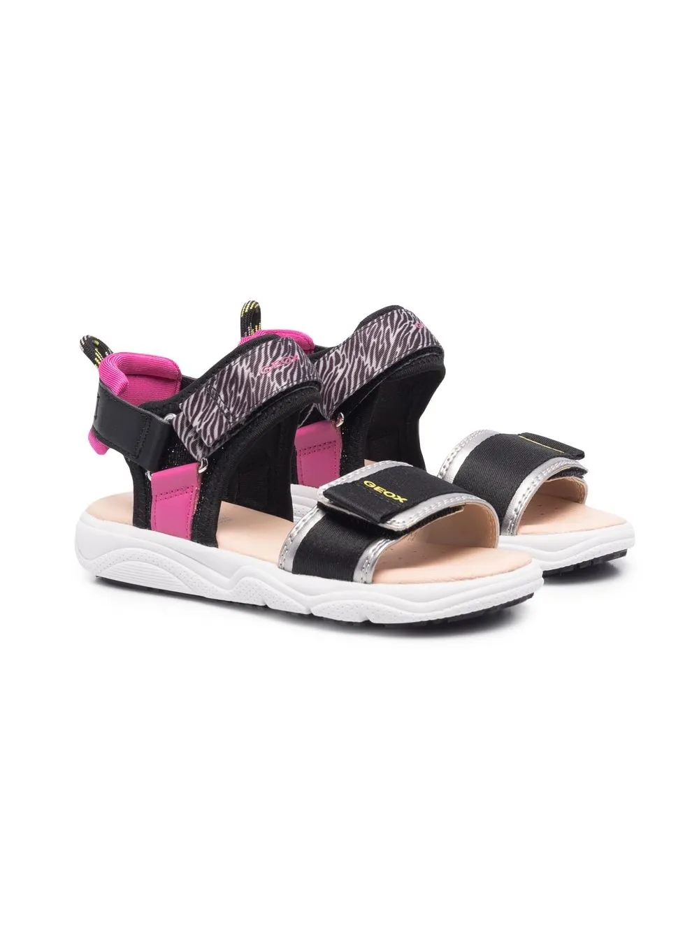 Geox Kids' Daphne Touch-strap Sandals In Black