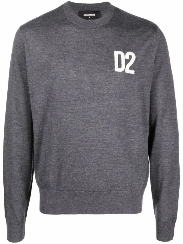 Shop Dsquared2 embroidered-logo crew 