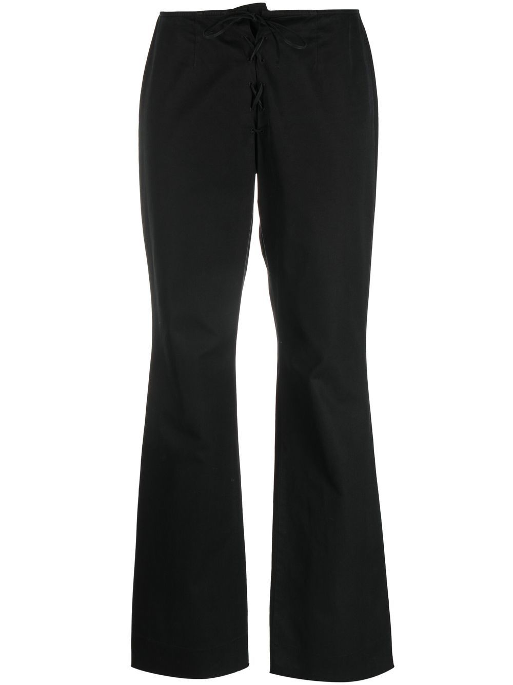 

Prada Pre-Owned 1990s lace-up bootcut trousers - Black