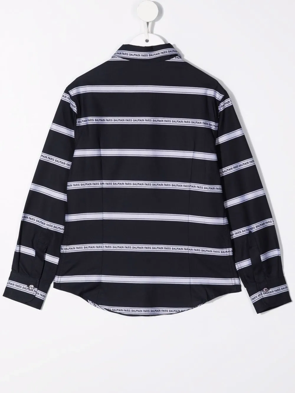 фото Balmain kids полосатая рубашка с логотипом