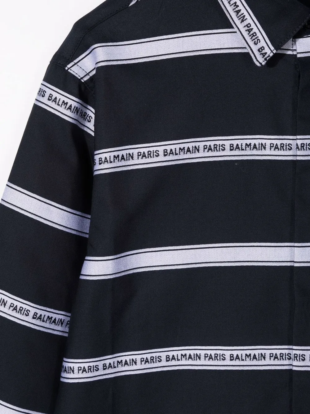 фото Balmain kids полосатая рубашка с логотипом