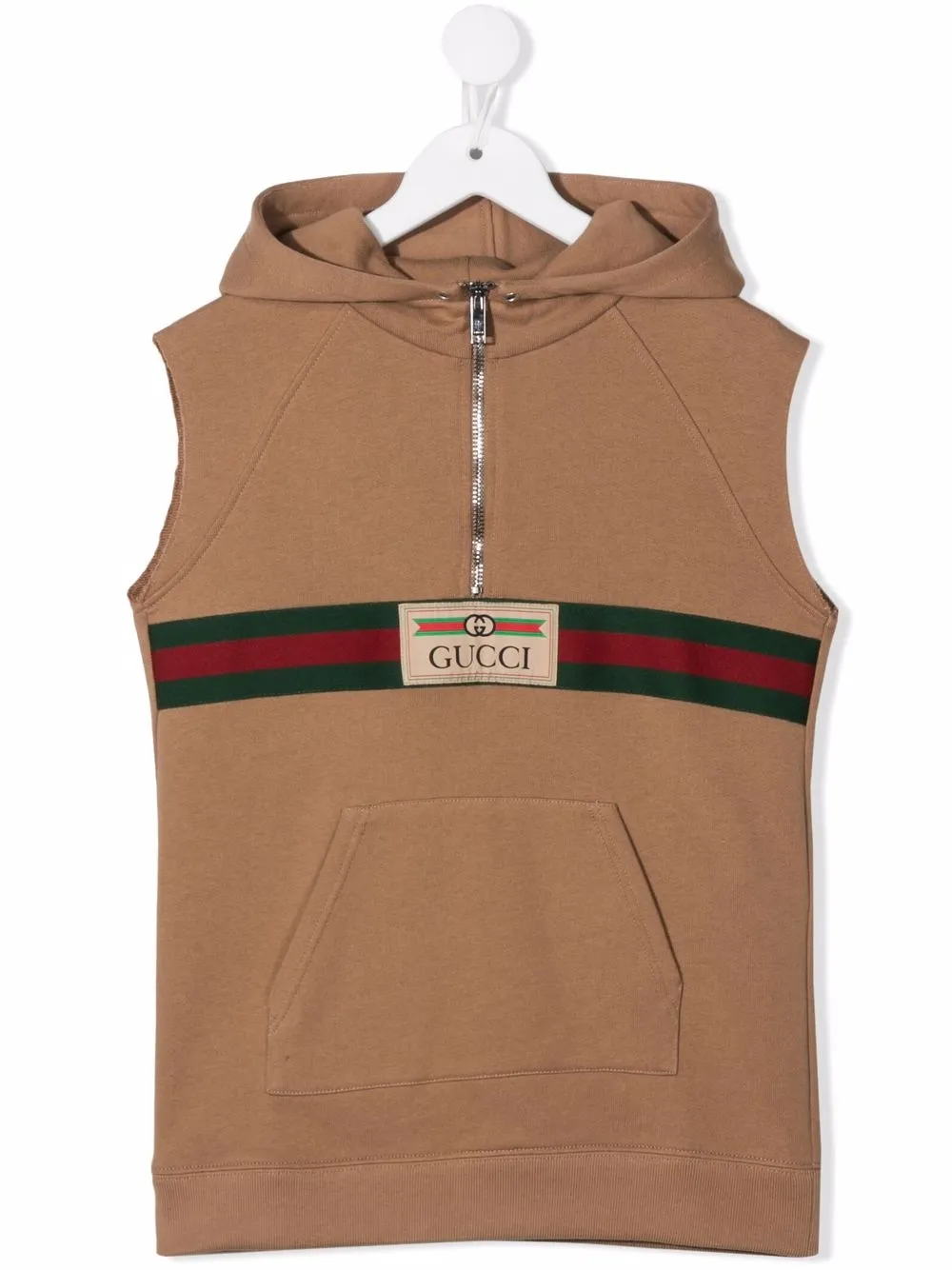 

Gucci Kids vestido estilo hoodie con detalle de parche del logo - Neutro