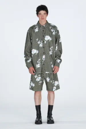 Floral-Print Corduroy Shirt