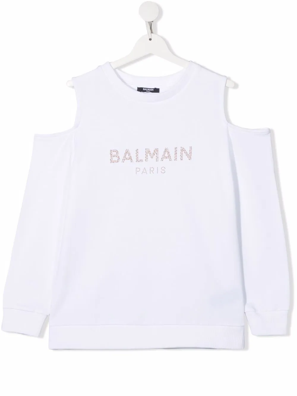 фото Balmain kids толстовка с логотипом и открытыми плечами