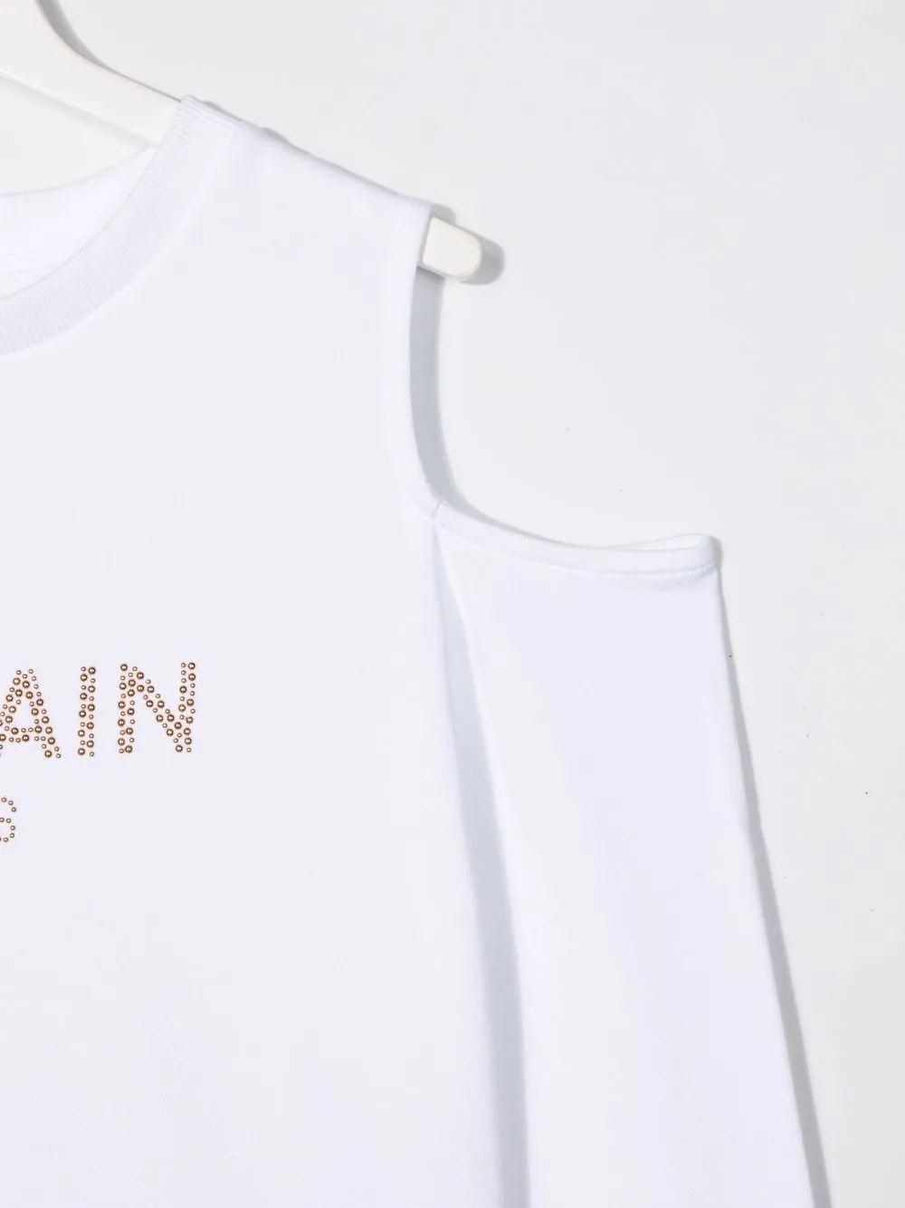 фото Balmain kids толстовка с логотипом и открытыми плечами