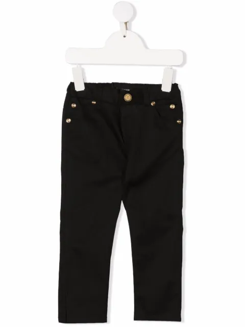 Balmain Kids جينز مستقيم بنقش شعار الماركة