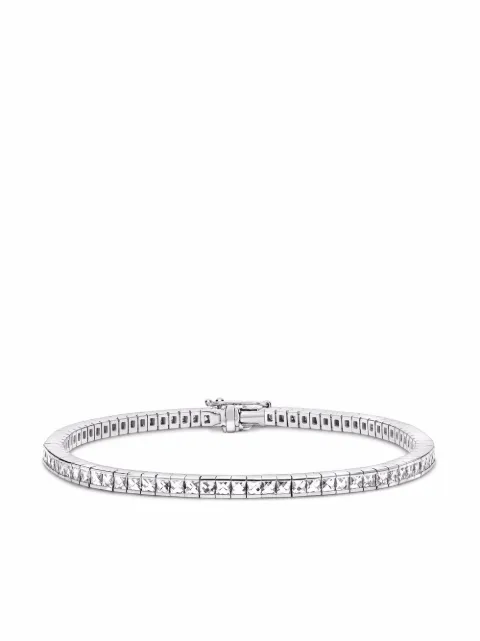 Pragnell 18kt white gold French cut diamond line bracelet