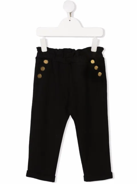 Balmain Kids بنطال بأزرار جانبية منقوشة