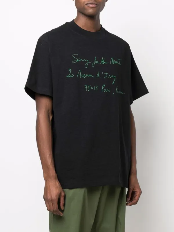 Embroidered slogan t shirt Clearance