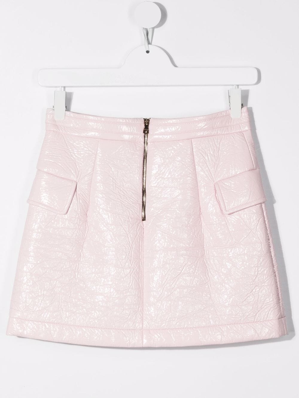 Image 2 of Balmain Kids TEEN vinyl-look wrap skirt