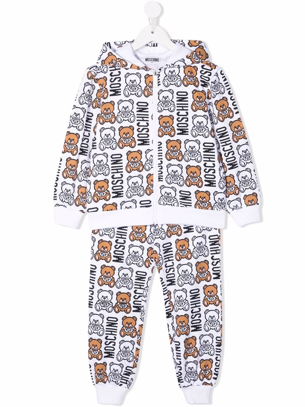 Image 1 of Moschino Kids all-over logo print tracksuit set