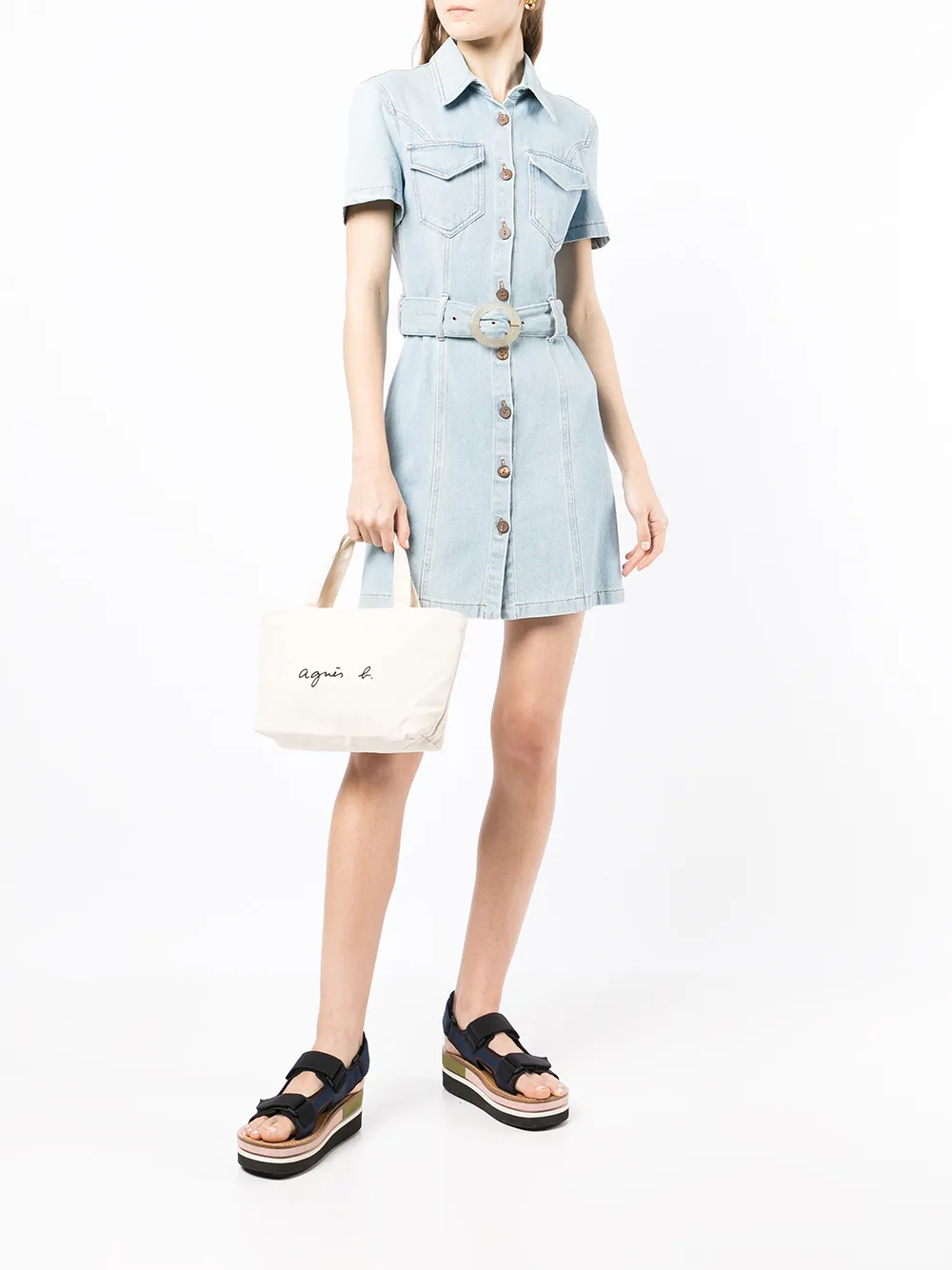 фото Agnès b. сумка-тоут из канваса с логотипом